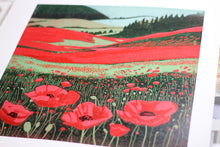 Load image into Gallery viewer, Original Linocut Print | 'Poppy Fields'