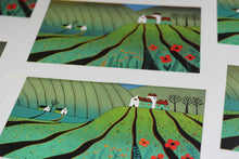 Load image into Gallery viewer, Original Linocut Print | 'The Fields of Happiness'