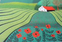 Load image into Gallery viewer, Original Linocut Print - 'When April Pours the Colours'