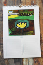 Load image into Gallery viewer, birthday calendar, perpetual birthday calendar, A4 wall calendar, art wall calendar, artist calendar, celebration calendar, everlasting calendar, perpetual calendar, laylart studio, laylart calendar, acrylic painting calendar, event calendar, floral calendar, quirky calendar, artwork spiral calendar, a4 calendar , anniversary calendar