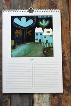 Load image into Gallery viewer, birthday calendar, perpetual birthday calendar, A4 wall calendar, art wall calendar, artist calendar, celebration calendar, everlasting calendar, perpetual calendar, laylart studio, laylart calendar, acrylic painting calendar, event calendar, floral calendar, quirky calendar, artwork spiral calendar, a4 calendar , anniversary calendar