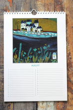 Load image into Gallery viewer, birthday calendar, perpetual birthday calendar, A4 wall calendar, art wall calendar, artist calendar, celebration calendar, everlasting calendar, perpetual calendar, laylart studio, laylart calendar, acrylic painting calendar, event calendar, floral calendar, quirky calendar, artwork spiral calendar, a4 calendar