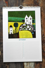 Load image into Gallery viewer, birthday calendar, perpetual birthday calendar, A4 wall calendar, art wall calendar, artist calendar, celebration calendar, everlasting calendar, perpetual calendar, laylart studio, laylart calendar, acrylic painting calendar, event calendar, floral calendar, quirky calendar, artwork spiral calendar, a4 calendar , anniversary calendar