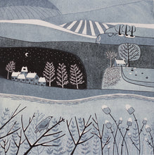 Load image into Gallery viewer, Wild Winter Linocut Print by Layla Khani - Complete Scene