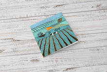 Load image into Gallery viewer, Laylart Studio&#39;s Linocut Greeting Card, a picturesque addition to the set capturing serene landscapes.