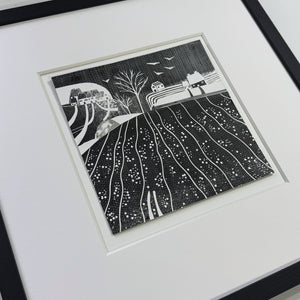 'Late Winter Fields' | Framed Original Handmade Collage