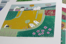 Load image into Gallery viewer, Buttercup Field - Unique Linocut Print