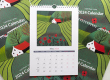 Load image into Gallery viewer, A4 Wall Calendar 2024 - Spiral Art Calendar A4