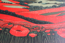 Load image into Gallery viewer, Original Linocut Print | &#39;Poppies Unveiled&#39;
