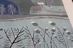 Close-up Detail: Snow-laden Trees in 'Wild Winter' Pinout Print