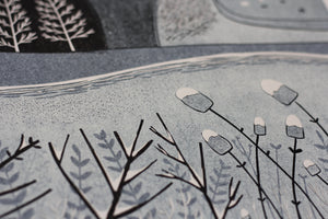 Detail: Delicate Texture of Snow in Layla Khani's Print