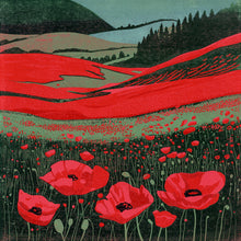 Load image into Gallery viewer, Original Linocut Print | &#39;Poppy Fields&#39;