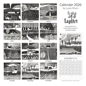 Large Square 2026 Wall Calendar Planner