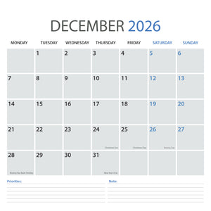 Large Colourful 2026 Wall Calendar & Planner