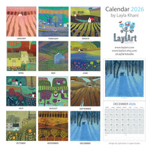 Load image into Gallery viewer, Square Colourful 2026 Wall Calendar - 20 x 20 cm