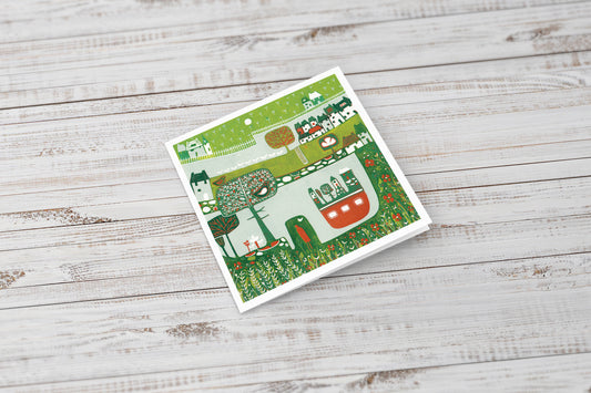 Green Valley Collection greeting cards standing, British landscape art by Layla Khani, Laylart Studio