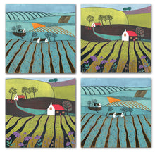 Load image into Gallery viewer, Pack of 4 Linocut Print Cards