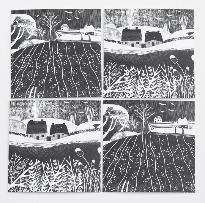 'Winter Skies Collection' | Pack of 4 Christmas Cards