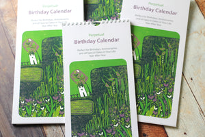 birthday calendar, linocut calendar, perpetual birthday calendar, celebration calendar, occasion calendar, laylart studio, laylart calendar, linocut print, slim calendar, anniversary calendar, event calendar,