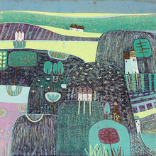 Load image into Gallery viewer, Original Linocut Print | &#39;Summer in the Hills&#39;