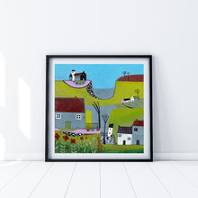 Load image into Gallery viewer, Original Linocut Print | &#39;The Hills Above the Shore&#39;