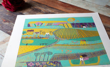 Load image into Gallery viewer, Original Linocut Print | &#39;Fields of Blossoms&#39;